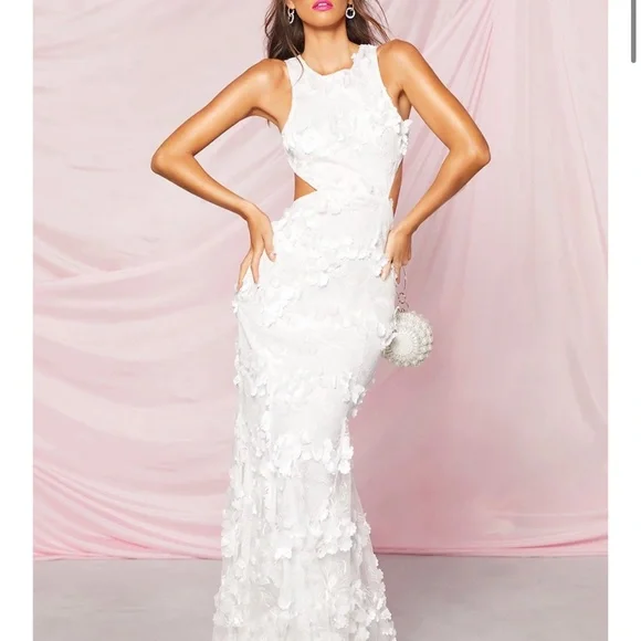 Boohoo | Dresses | Boohoo Occasion 3d Floral Cut Out Maxi Dress | Poshmark